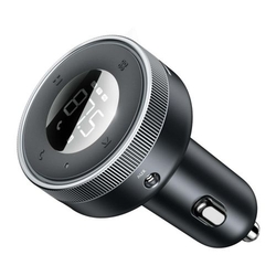 Baseus Car Charger Bluetooth FM Transmitter Enjoy Car with LED display Wireless U+U+3,5mm audio+TF MP3 Charger BT 5.0, 3.4A Black (CCLH-01)