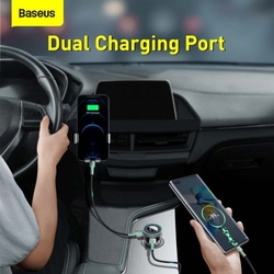 Baseus Car Charger Bluetooth FM Transmitter Enjoy Car with LED display Wireless U+U+3,5mm audio+TF MP3 Charger BT 5.0, 3.4A Black (CCLH-01)