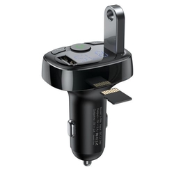 Baseus Car Charger Bluetooth FM Transmitter S-09A, BT. 4.2, 10m Range, 2x USB-A 3.4A, Micro SD card Reader, Black (CCMT000001)