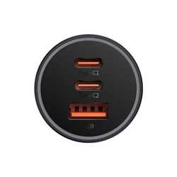Baseus Car Charger Golden Contactor Pro C+C+U 65W Dark Gray (CGJP010013)