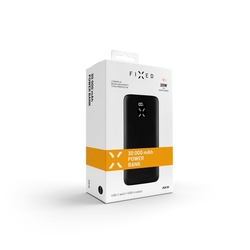 Powerbanka FIXED Zen 30 s LCD displejom a výstupom PD 20W, 30 000 mAh, čierna