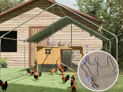 Výbeh pre hydinu s bidlom PAWHUT D51-436V03SR, 3x8x1,95m