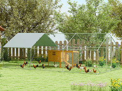 Výbeh pre hydinu s bidlom PAWHUT D51-436V05SR, 3x6x1,95m