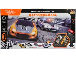Hračka MaDe Autodráha 560 cm (136x60x38) s dvoma autami, s EU adaptérom