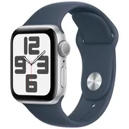 Apple Watch SE (2023) GPS 40mm Strieborné hliníkové telo - Búrkovo modrý športový remienok M/L / 150-200 mm