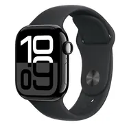 Apple Watch Series 10 GPS 42mm Klavírno čierne hliníkové telo - Čierny športový remienok (S/M) / 130-180 mm