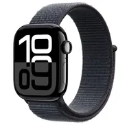 Apple Watch Series 10 GPS 42mm Klavírno čierne hliníkové telo - Atramentovo fialový prevliekací remienok / 130-200 mm
