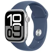 Apple Watch Series 10 GPS 42mm Strieborné hliníkové telo - Denimový športový remienok (S/M) / 130-180 mm