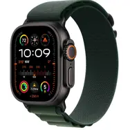 Apple Watch Ultra 2 (2024) GPS+Cellular 49mm Čierne titánové telo - Tmavozelený alpský ťah (S) / 130-160 mm