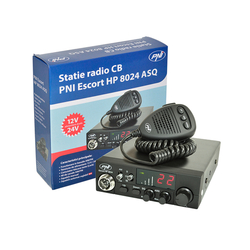 CB PNI rádiostanica HP 8024 Escort s nastaviteľným zdrojom ASQ a 12V-24V