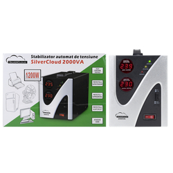 Stabilizátor napätia SilverCloud 2000VA 1200W 9,1A výstup 230V ± 10%
