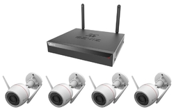 Kamerový set Ezviz H3C 2K+ Wi-Fi KIT IP vonkajší, bullet, 4Mpix, 1x NVR CS-X5S-R100-8W/ 4x IP kam. H3C 2K+, HDMI/VGA/Wi-