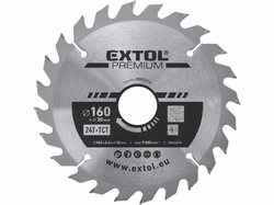 Kotúč pílový s SK plátkami, Ø160x2,8x30mm, 24z, EXTOL PREMIUM