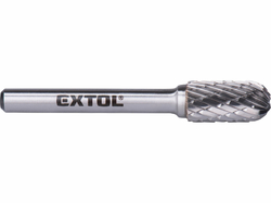 Fréza karbidová valcová, pologuľaté čelo, Ø10mm, rezná dĺžka 20mm, stopka Ø6mm, EXTOL INDUSTRIAL