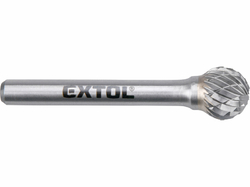 Fréza karbidová guľovitá, Ø12mm, stopka Ø6mm, EXTOL INDUSTRIAL
