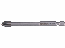 Vrták do skla a keramiky 10mm, šesťhranná 1/4" stopka, EXTOL PREMIUM