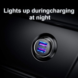 Baseus Car Charger Circular Plastic A+A Dual Quick Charge 3.0 30W Black (CCALL-YD01)