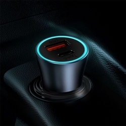 Baseus Car Charger Golden Contactor Pro Dual Quick Charger U+C Power Delivery 3.0 Quick Charge 4, SCP FCP AFC 40W Dark Gray (CCJD-0G)
