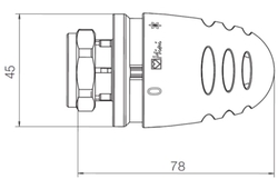 HERZ Termostatická hlavica "Mini - DE LUXE” M28x1,5, matná čierna