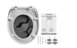 Schütte GREY HEXAGONS| Duroplast, Soft Close