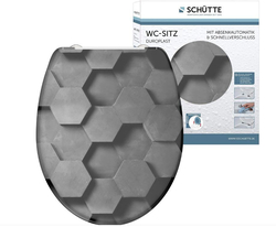 Schütte GREY HEXAGONS| Duroplast, Soft Close