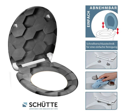 Schütte GREY HEXAGONS| Duroplast, Soft Close