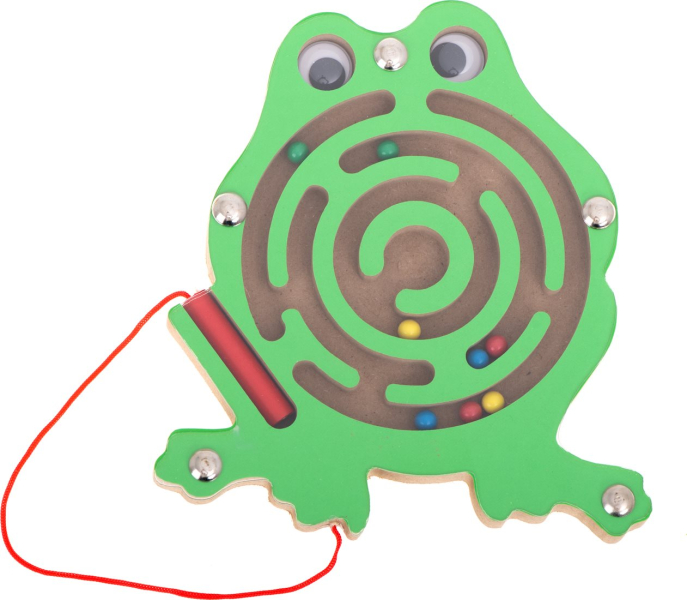 KIK Dřevěný magnetický labyrint Žába