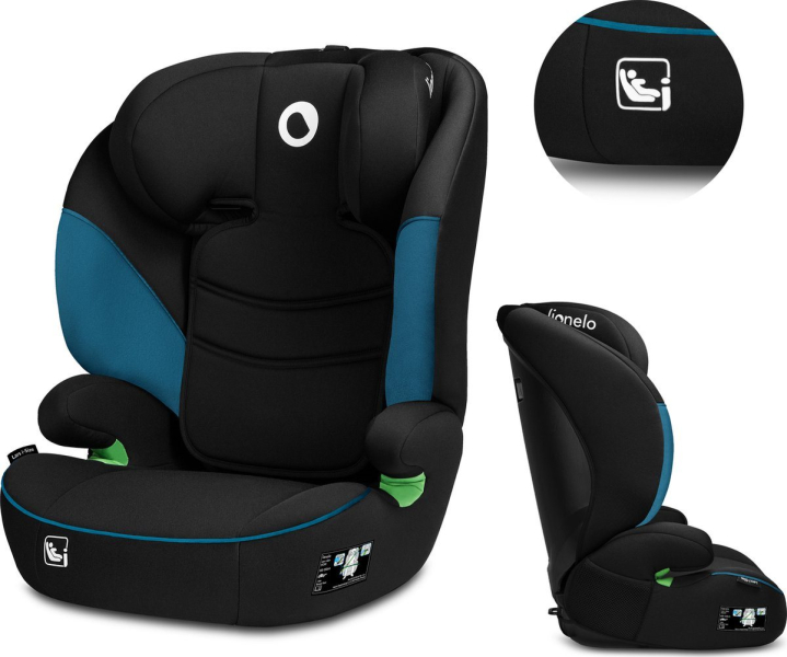 LIONELO Autosedačka Lars i-Size 100-150 cm, Black Blue