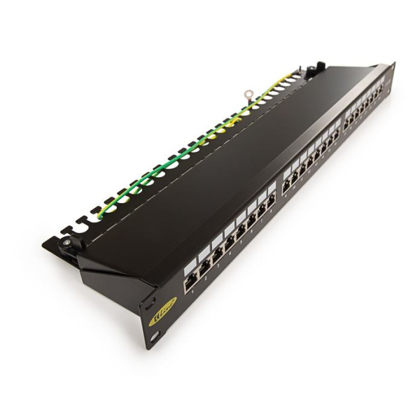 Patch panel 24port cat.5e STP black 606029