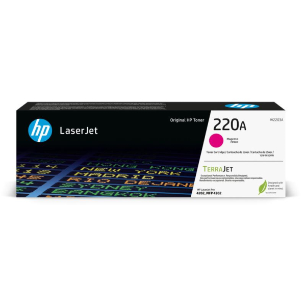 HP 220A Toner W2203A, purpurový (magenta)