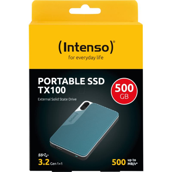 INTENSO TX100, Externý SSD disk, 500GB