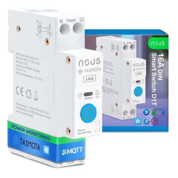NOUS D1T, Tasmota DIN SMART Switch, prepínač