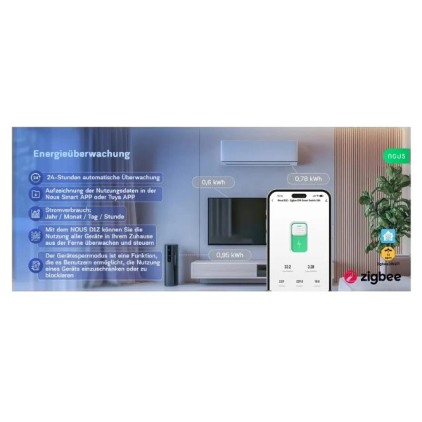 NOUS D1Z, ZigBee DIN SMART Switch, prepínač