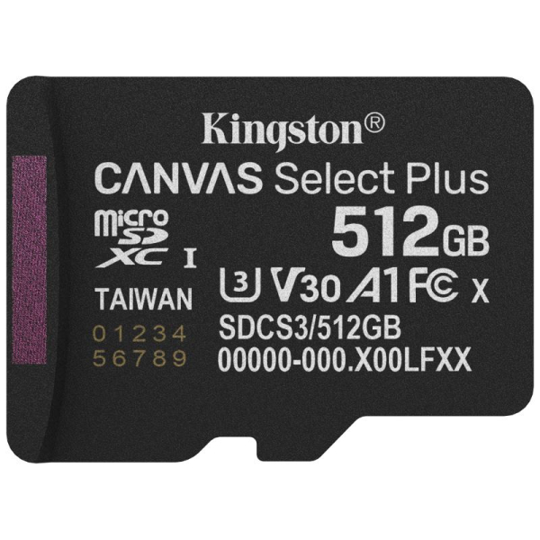 KINGSTON Micro SDXC CANVAS Select Plus 512GB
