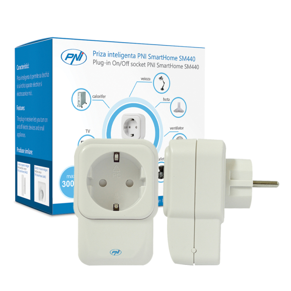 Inteligentná zástrčka PNI SmartHome SM440 ZAP / VYP pre akékoľvek elektrické zariadenie cez internet