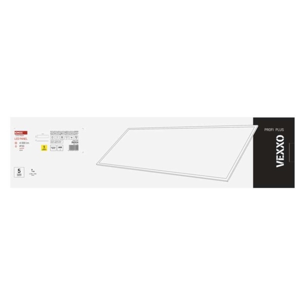 LED panel VEXXO 30×120, obdĺžnikový prisadený biely, 33W neutrálna biela UGR