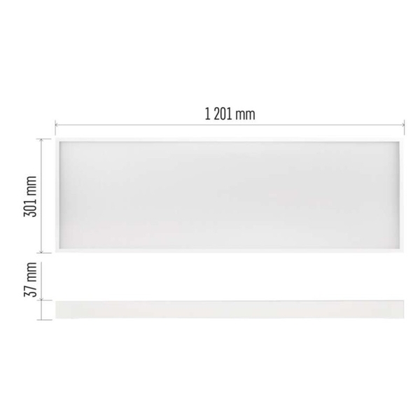 LED panel VEXXO 30×120, obdĺžnikový prisadený biely, 33W neutrálna biela UGR