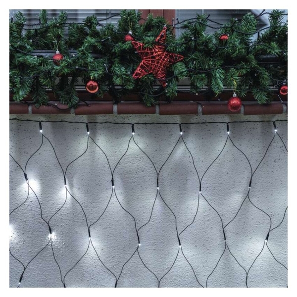 Standard LED spojovacia vianočná reťaz – sieť, 1,5x2 m, vonkajšia, studená biela